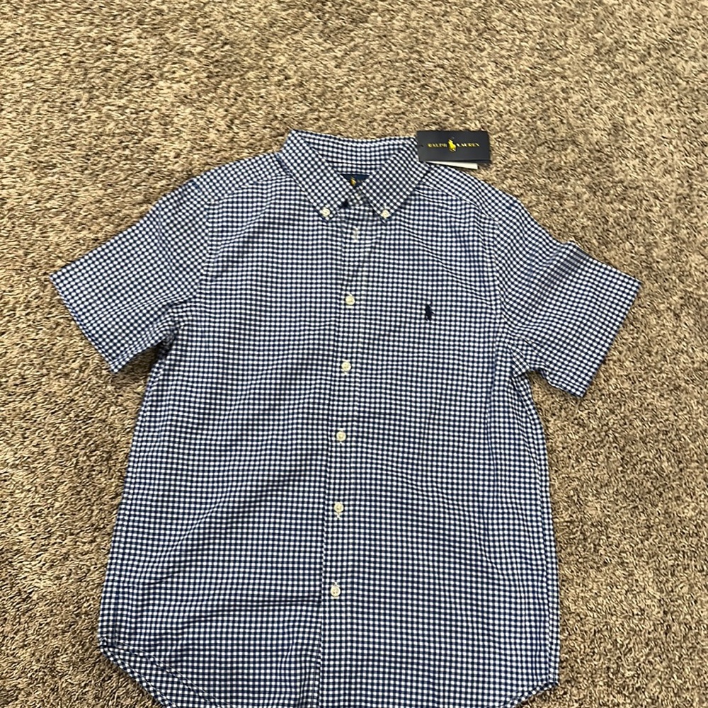 Boys Ralph Lauren Poplin Short Sleeve Size 14-16 NWT